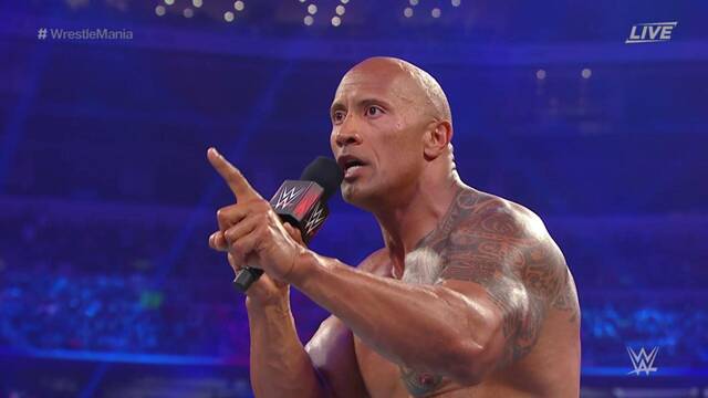 The Rock Dwayne Johnson WrestleMania 32 Second Elias