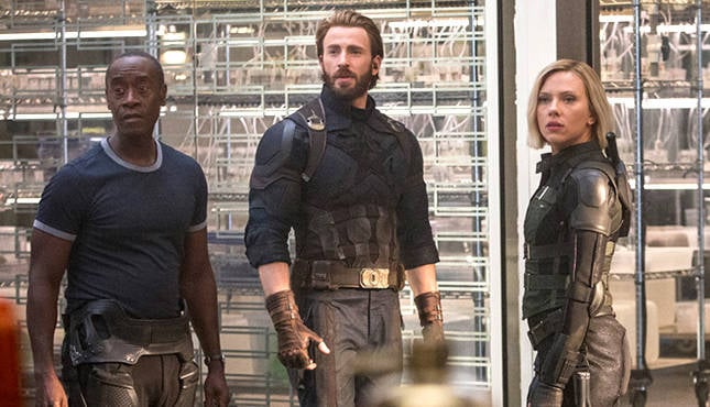 Don Cheadle Chris Evans Scarlett Johansson Avengers: Infinity War