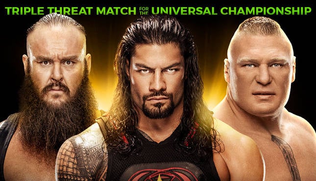 WWE Crown Jewel - Braun Strowman Roman Reigns Brock Lesnar