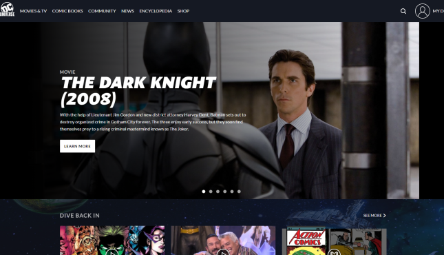 DC Universe Web Screenshot