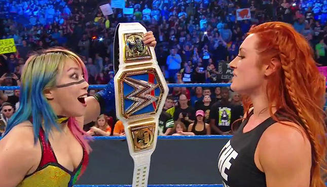 Becky Lynch Asuka WWE Smackdown 1-8-19