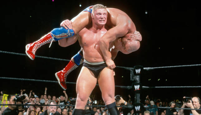 Brock Lesnar Kurt Angle WrestleMania 19