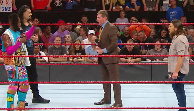 Vince McMahon Daniel Bryan Roman Reigns Kofi Kingston Raw
