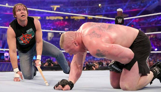 Dean Ambrose Brock Lesnar WrestleMania 32