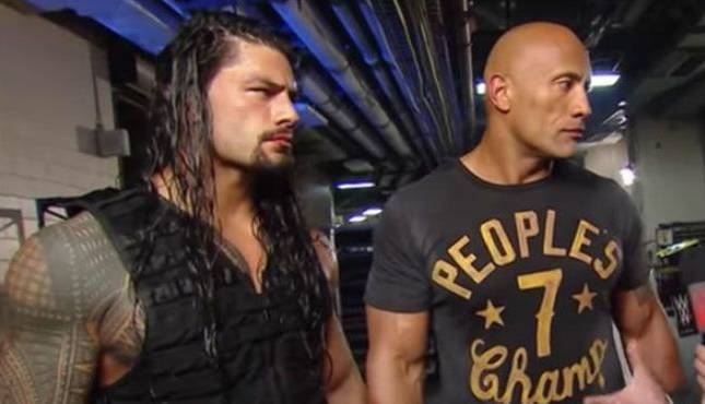 Rock Roman Reigns, The Rock, Paul Heyman