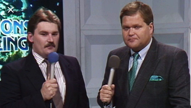 AEW hosts .... WRESTLE KINGDOM I (Live from Las Vegas) Jim-Ross-Tony-Schiavone