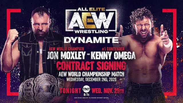 AEW Dynamite contract signing 11-25-20 Kenny Omega vs. Jon Moxley