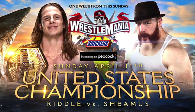 WrestleMania 37 US Title Sheamus vs. Riddle