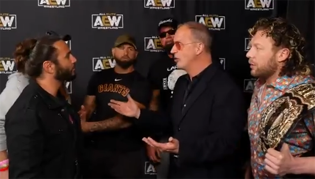 Aew News Young Bucks Kenny Omega Tease Dissension In Press Conference Aew Dark Elevation Viewing Numbers 411mania