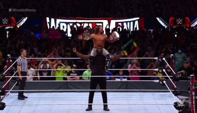 AJ Styles Omos Wrestlemania 37 WWE