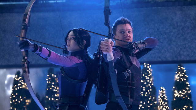 Hawkeye - Hailee Steinfeld as Kate Bishop and Jeremy Renner as Clint Barton