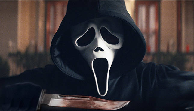 Ghostface in Scream; Paramount Pictures and Spyglass Media Group's "Scream."