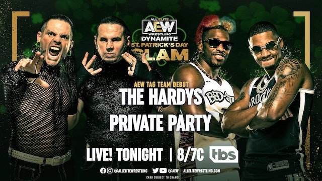 AEW Dynamite The Hardys vs. Private Party, Isiah Kassidy