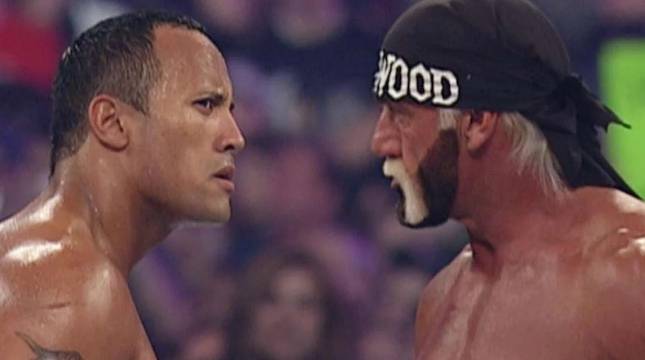 The Rock Hollywood Hogan WrestleMania