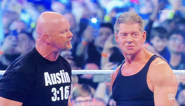 Vince McMahon Steve Austin WrestleMania 38, Pat McAfee Vince McMahon