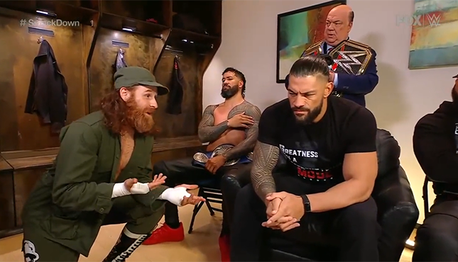 WWE Smackdown Roman Reigns Sami Zayn, Paul Heyman