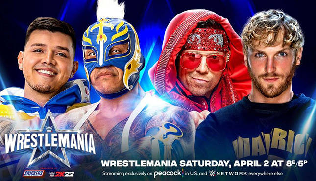 WrestleMania 38 Mysterios Logan Paul Miz, Rey Mysterio