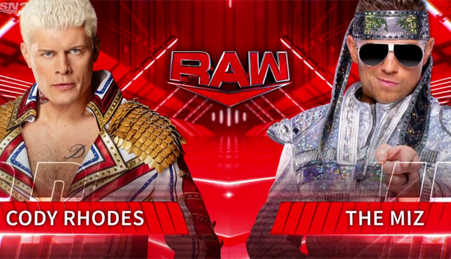 WWE Raw Cody Rhodes The Miz