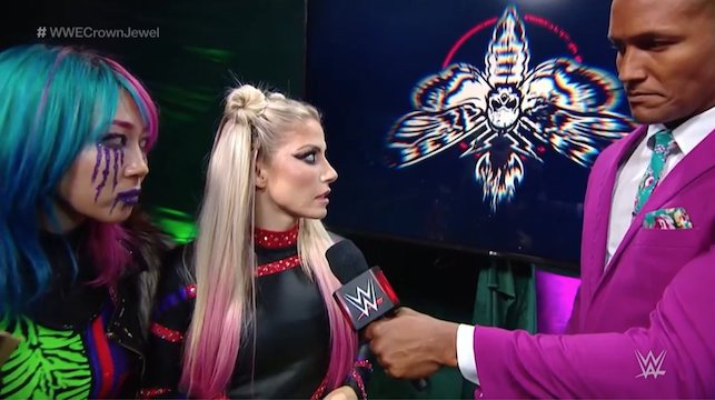 WWE Crown Jewel - Asuka and Alexa Bliss - Firefly logo