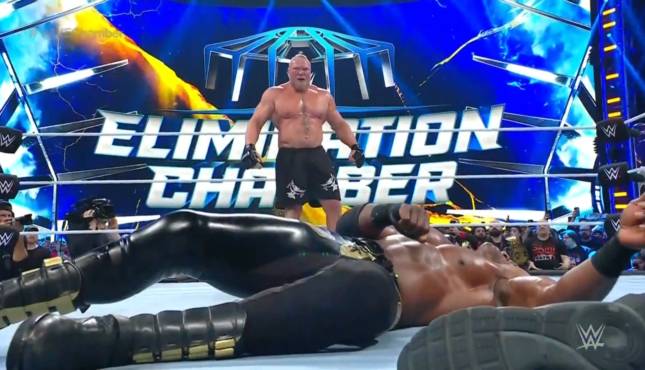 WWE Elimination Chamber Brock Lesnar Bobby Lashley