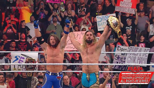 WWE Raw AJ Styles Seth Rollins, World Heavyweight Title
