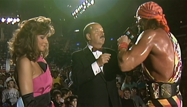 WWE Saturday Night's Main Event 3-11-89 Gene Okerlund Miss Elizabeth Randy Savage