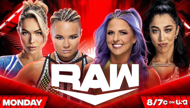 WWE Raw Maxxine Dupri and Ivy Nile vs Candice LeRae and Indi Hartwell