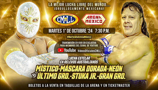 CMLL Martes de Arena Mexico Results 10.1.24