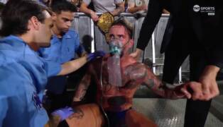 WWE Bad Blood - CM Punk oxygen tank