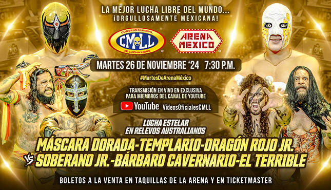 CMLL Martes de Arena Mexico Results 11.26.24