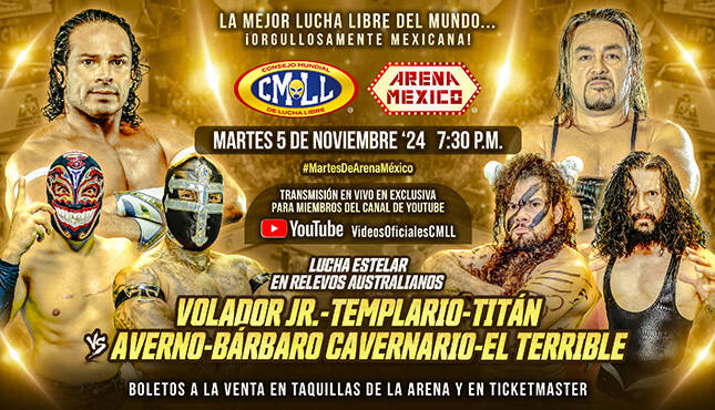 CMLL Martes de Arena Mexico Results 11.5.24