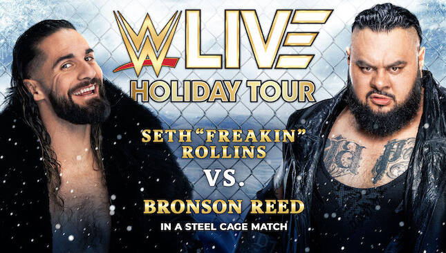 WWE Live Holiday Tour - Seth Rollins vs Bronson Reed Cage Match