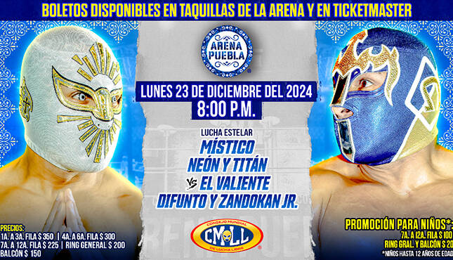 CMLL Lunes Clásico Results 12.23.24