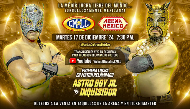 CMLL Martes de Arena Mexico Results 12.17.24