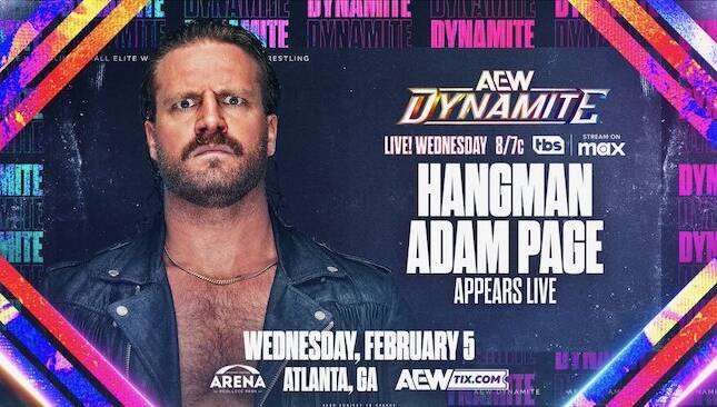 AEW Dynamite Hangman Page Appears Live