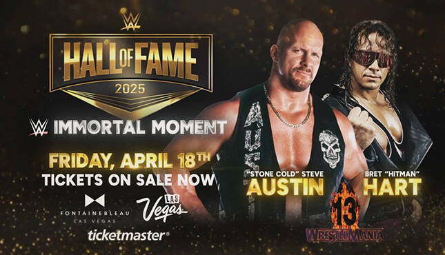 WWE Hall of Fame Steve Austin Bret Hart WrestleMania XIII