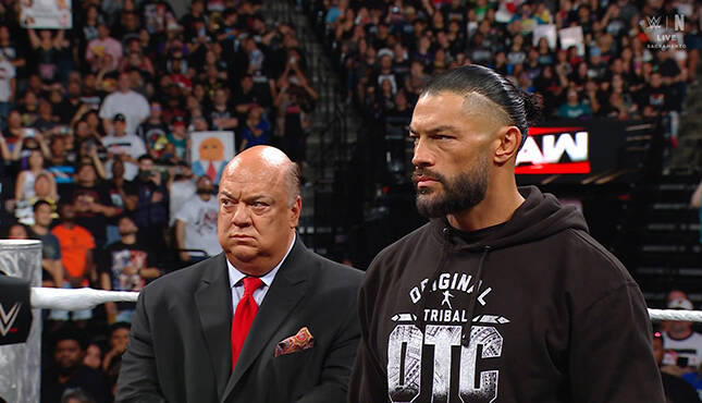 WWE Raw Roman Reigns Paul Heyman 4-14-25