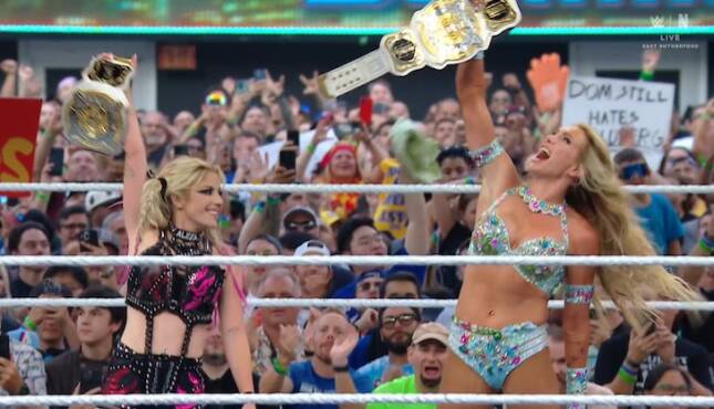 WWE SummerSlam 2025 - Charlotte Flair Alexa Bliss win titles