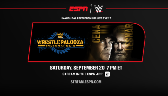 WWE ESPN coverage Wrestlepalooza, YouTube TV