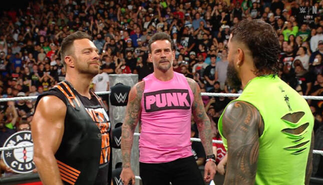 CM Punk LA Knight Jey Uso WWE Raw 10-6-25, next contender Seth Rollins