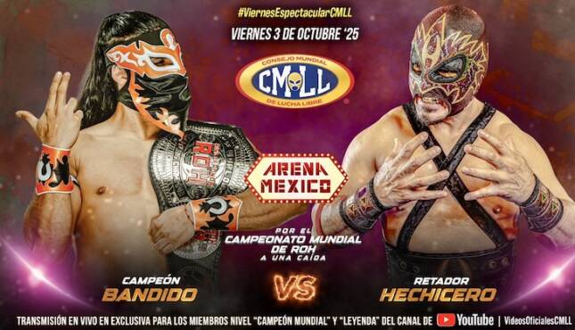 CMLL Viernes Espectadcular 10-03-25 - Bandido Hechicero ROH World Title