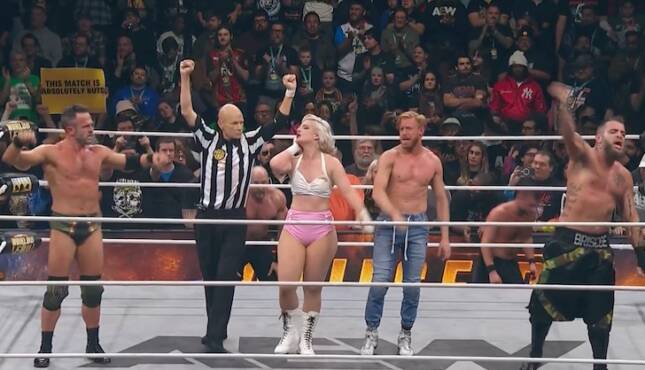 AEW Worlds End 2025 - babyfaces win mixed nuts mayhem