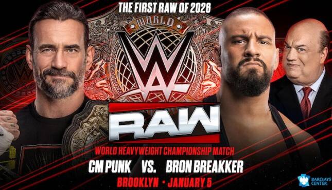WWE Raw First Raw of 2026 - CM Punk vs Bron Breakker
