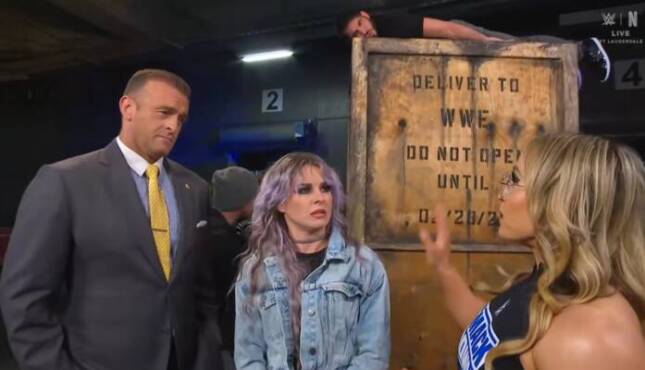 Candice LeRae, Nick Aldis, and Jordynne Grace.