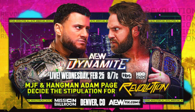 AEW World Champion MJF and Hangman Page.
