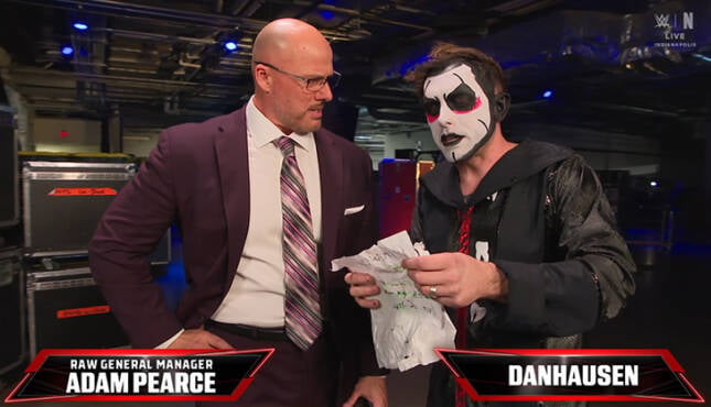 Adam Pearce Danhausen WWE Raw 3-2-26, demands Triple H photo