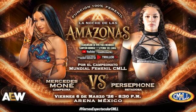 CMLL La Noche de las Amazonas - Mercedes Mone vs Persphone