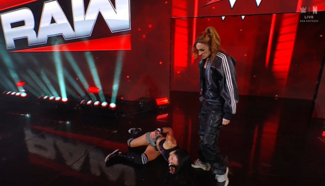WWE Raw AJ Lee Becky Lynch 3-16-26
