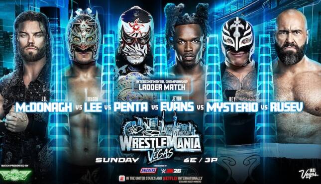 WWE WrestleMania 42 Ladder Match - Penta, Je'Von Evans, Rusev, JD McDonagh, Dragon Lee