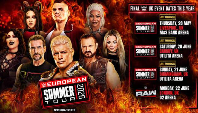 WWE Summer European Tour 2026.